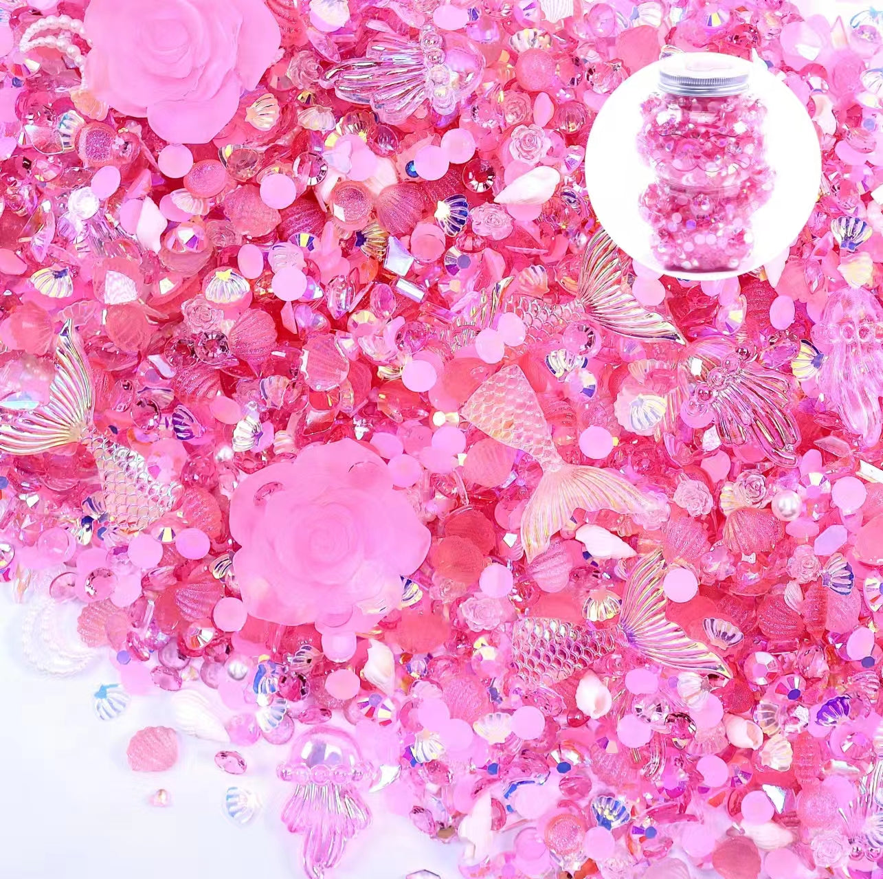 A<000>NEW.（BUY 1 GET 1!!!AMAZING LUMINOUS ）TABLE MIX- Resin Nail DIY & Glitz DIY(Note your second color in order Pls))