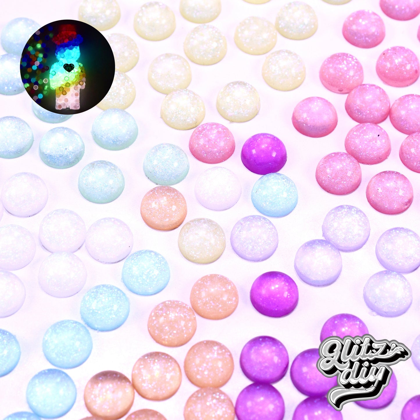 A<077>Crazy BUBBLE-Luminous Resin Nail DIY Material