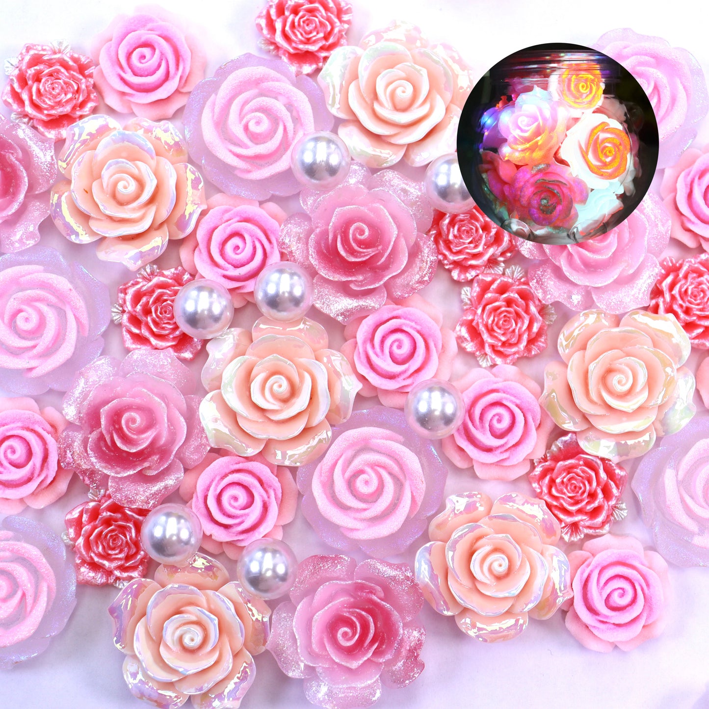 A<048>（SUPER HOT/AMAZING LUMINOUS）A Girl’s Heart-Amazing Flower Mix DIY&Glitz DIY