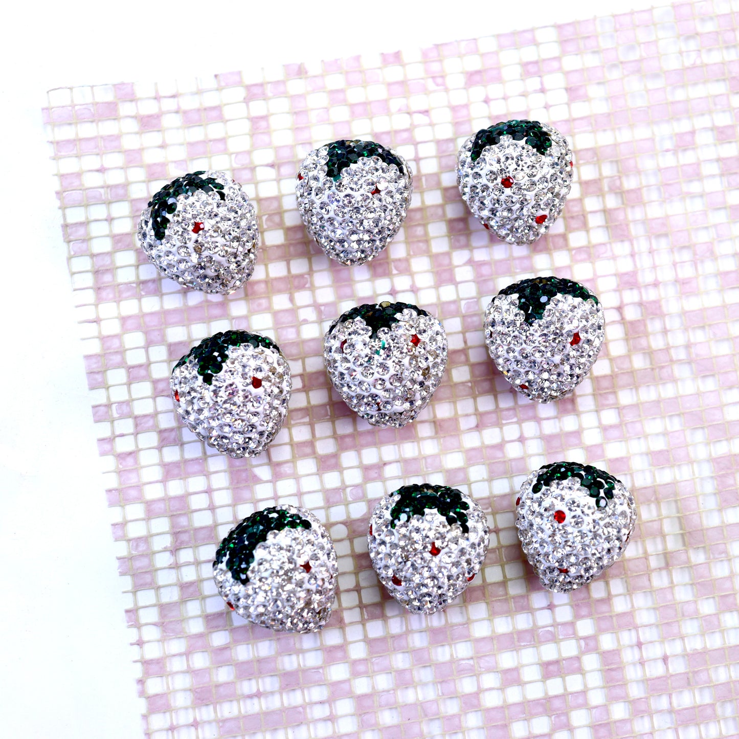 A<052>(ONLY 10 SETS) Strawberry  Beads & Metal Jewelry & High Quality  - DIY Materia